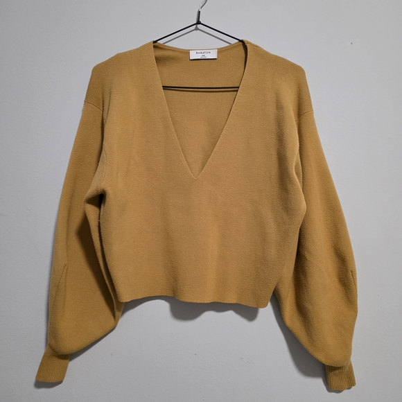 Babaton V-Neck Sweater in Mustard - Picture 2 of 6
